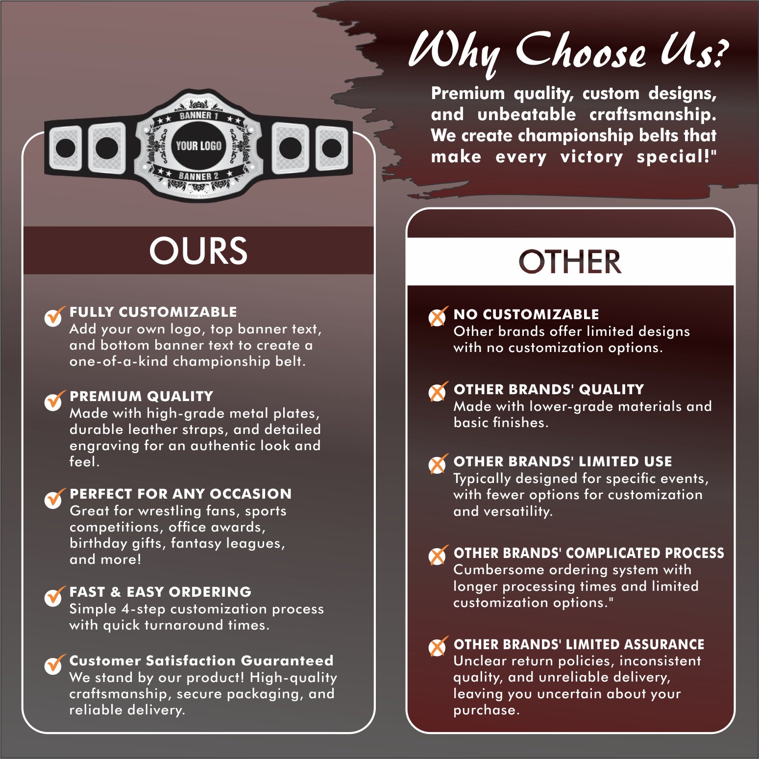 Custom Belts, Add Your Name Plate on Customizable Championship Belts for Halloween, Christmas, Valentine's, Skull Bone (Halloween)