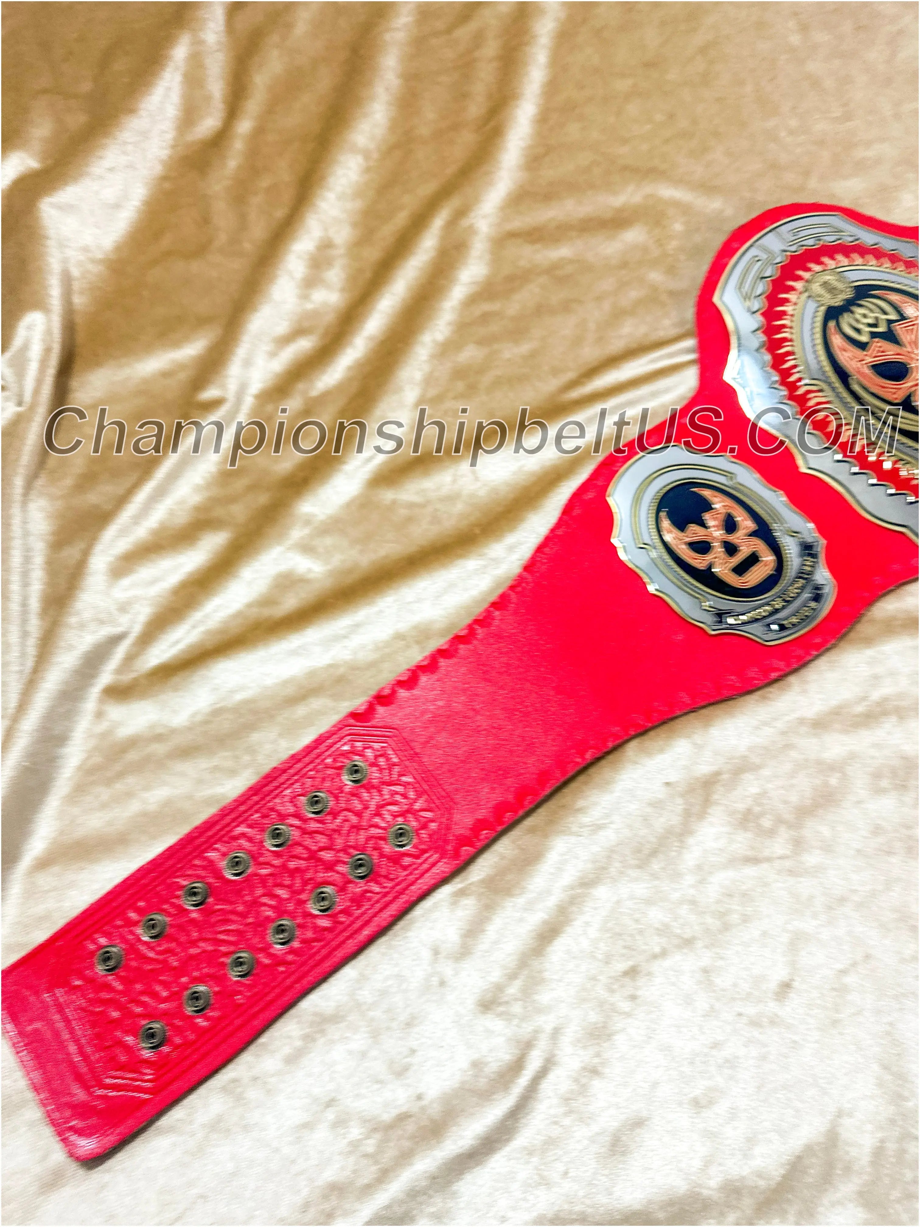 LUCHA Underground Trios Championship Replica Title Belt Red Leather
