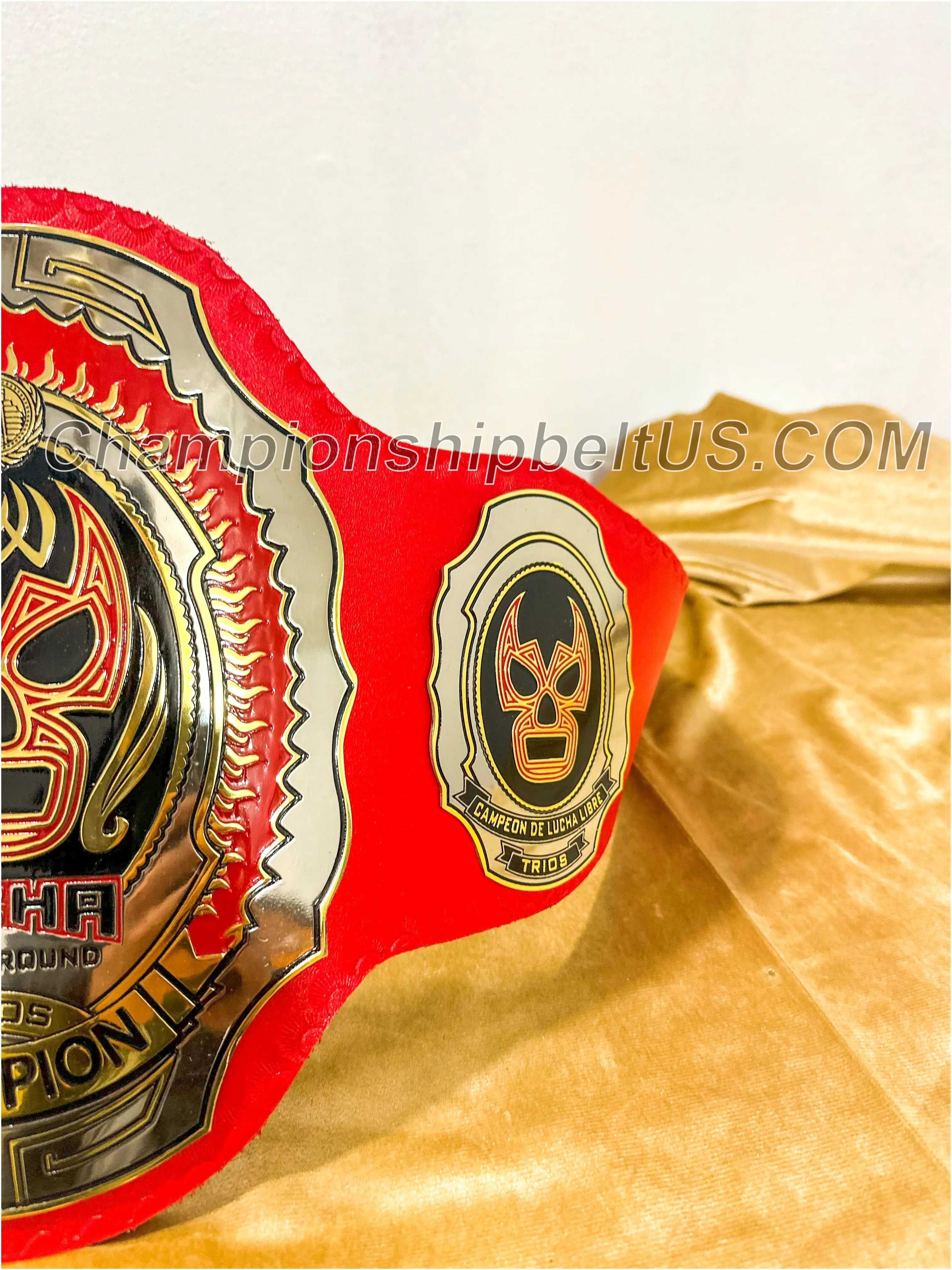 LUCHA Underground Trios Championship Replica Title Belt Red Leather