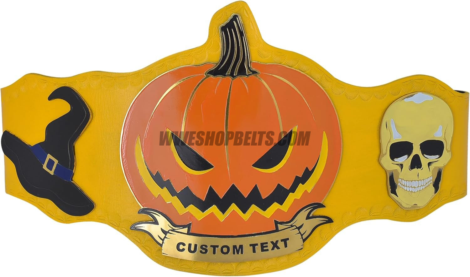 Custom Belts, Add Your Name Plate on Customizable Championship Belts for Halloween, Christmas, Valentine's, Skull Bone (Halloween)