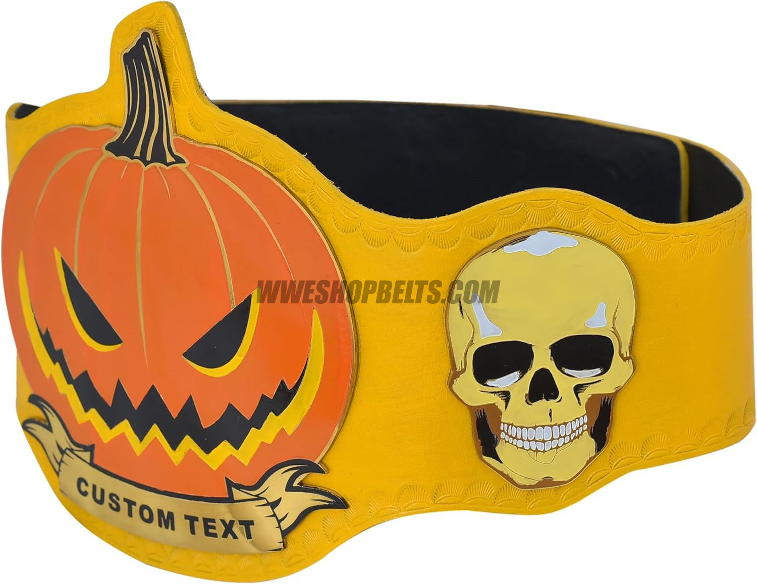 Custom Belts, Add Your Name Plate on Customizable Championship Belts for Halloween, Christmas, Valentine's, Skull Bone (Halloween)