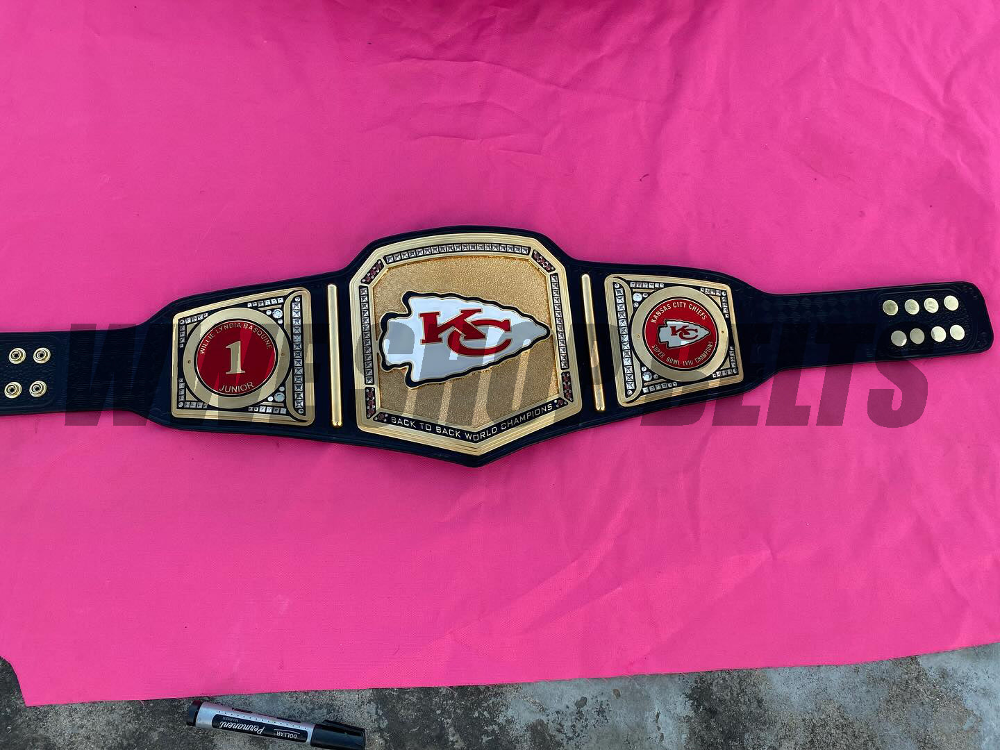 24K GOLD CNC Kansas City Chiefs Championship Belt – Back-to-Back World Champions Replica